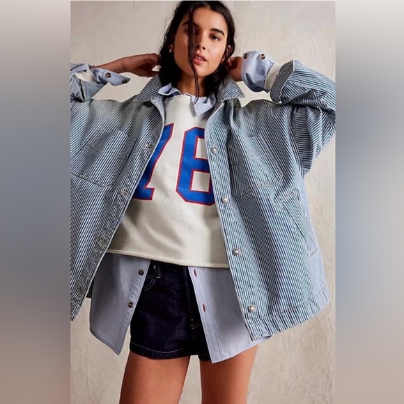 We The Free Jackets & Blazers - NWOT We The Free Madison City Railroad Striped Jacket Size Small